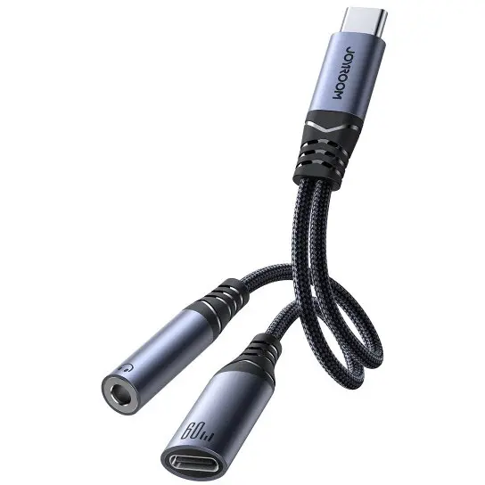 JOYROOM Adaptor Audio USB-C - 3.5mm / USB-C Joyroom SY-C02, Negru