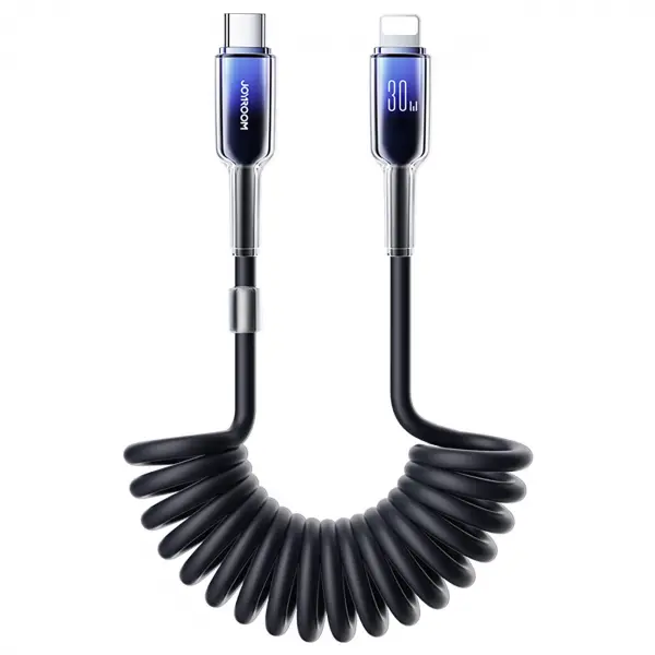 JOYROOM Cablu Date si Incarcare USB-C - Lightning Joyroom S-A43 Crystal, 30W, 1.5m, Negru