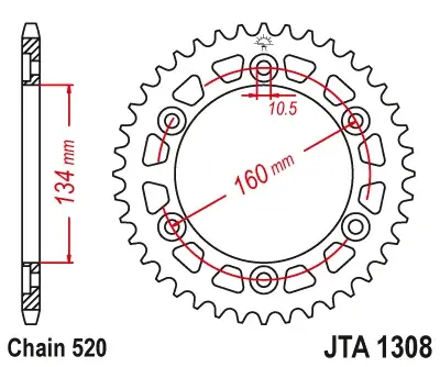 JT - Foaie (spate) Aluminiu JTA1308, 48 dinti - CBR600 01 900 00