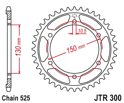 JT - Foaie (spate) JTR300, 47 dinti - XL600V 700V Transalp