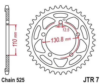 JT - Foaie (spate) JTR7, 44 dinti - BMW S1000RR - 11