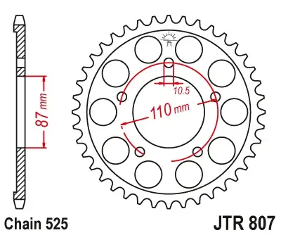 JT - Foaie (spate) JTR807, 45 dinti - SV650 99