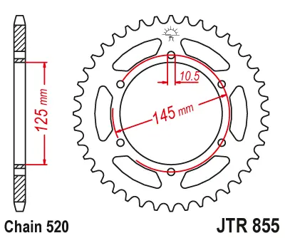 JT - Foaie (spate) JTR855, 47 dinti - MT03 06-