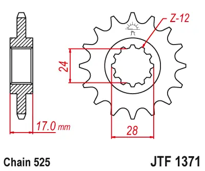 JT - Pinion (fata) JTF1371, 14 dinti - CBR600 97-98 Sonderzz.