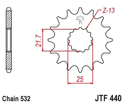 JT - Pinion (fata) JTF440, 15 dinti - GSX1100 R 87- RF900RR 94-
