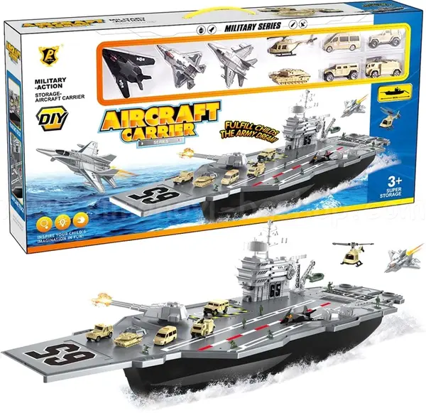 Jucarie Aircraft Carrier - Portavion cu avioane si masini
