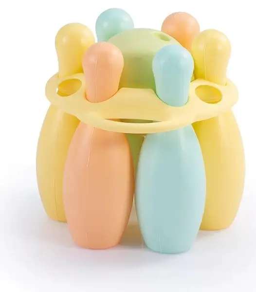 Jucărie bowling Dolu - 6 popice și minge, 19 cm