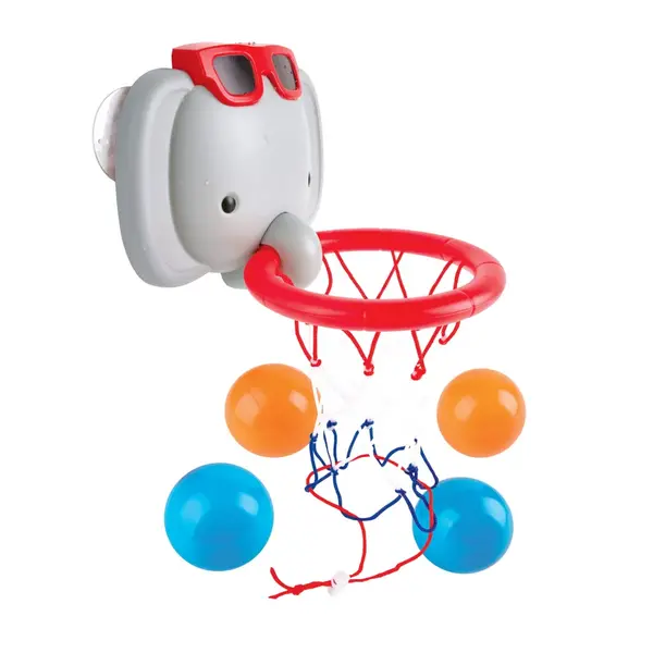 Jucarie de baie , CoE de baschet cu elefant (set cu mingi)