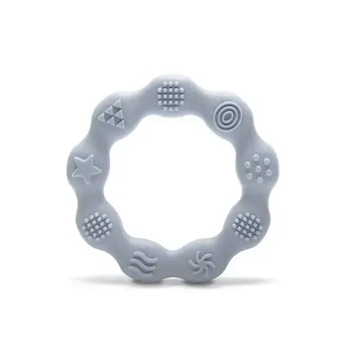 Jucarie de dentitie din silicon Lorelli Ring,, 0 luni+, Gri