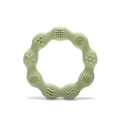 Jucarie de dentitie din silicon Lorelli Ring, 0 luni+, Verde