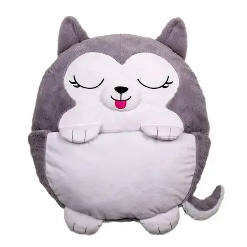 Jucarie de plus 2 in 1 Happy Napers - Husky-ul Kodiak, Gri