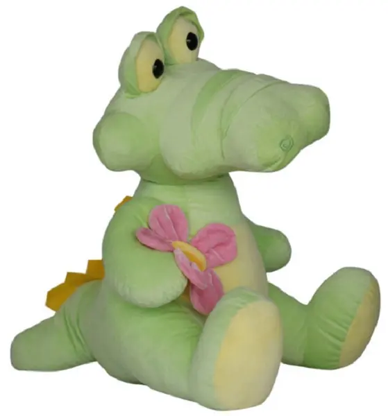 Jucărie de pluș Amek Toys - Crocodil cu floare, 60 cm