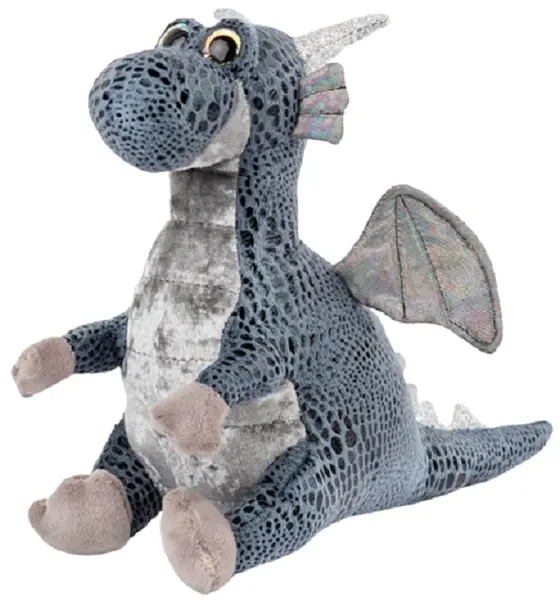 Jucărie de pluș Amek Toys - Dino, gri, 22 cm