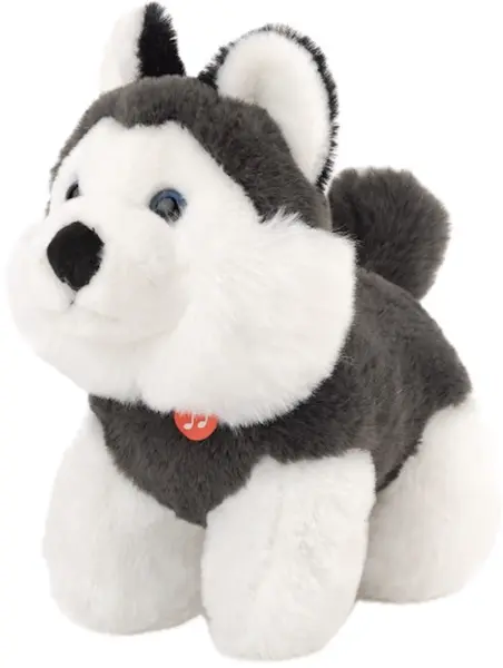 Jucărie de pluș Amek Toys - Husky cu sunet, 18 cm