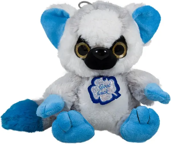 Jucărie de pluș Amek Toys - Lemur cu urechi albastre, 45 cm