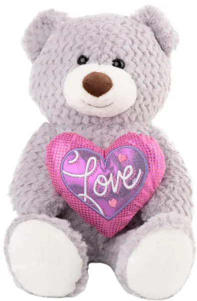 Jucărie de pluș Amek Toys - Urs grizzly cu inimă, 30 cm