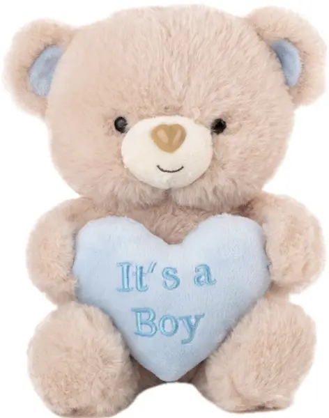 Jucărie de pluș Amek Toys - Ursul cu inima albastră “It’s a Boy”, 21 cm