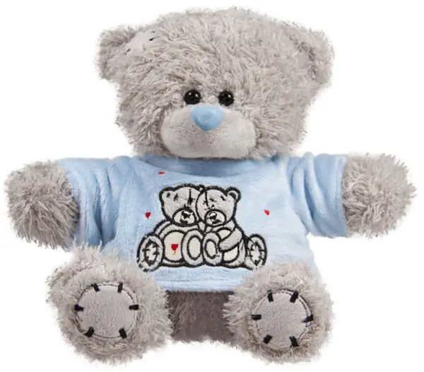 Jucărie de pluș Amek Toys - Ursuleț de pluș cu bluză albastră, 20 cm