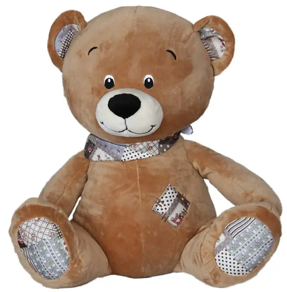 Jucărie de pluș Amek Toys - Ursuleț de pluș cu plasture, bej, 36 cm