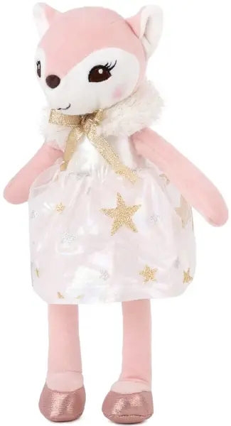 Jucărie de pluș Amek Toys - Vulpe cu rochie de brocart, 20 cm