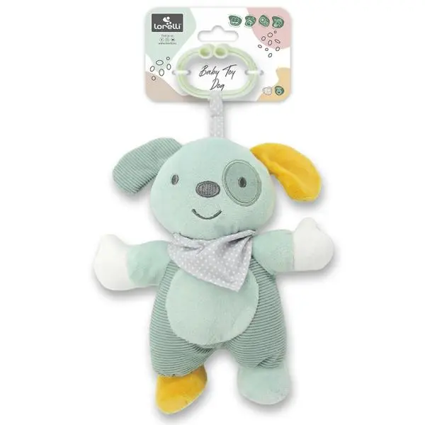 Jucarie de plus Catelus Verde 22 cm zornaitoare 0 luni+