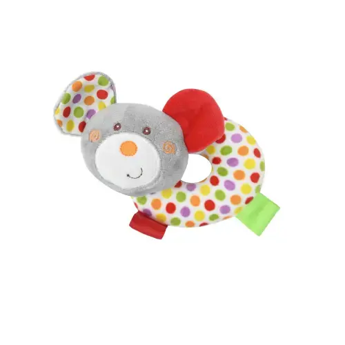 Jucarie de plus, Lorelli, gogoasa cu cap de soricel, 11 cm, zornaitoare, 0 luni+