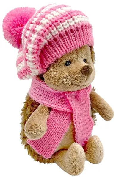 Jucărie de pluș Orange Toys Life - Ariciul pufos, cu beretă roz în dungi, 15 cm