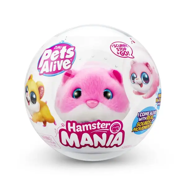 Jucarie de plus, Pets Alive, Hamster, Roz