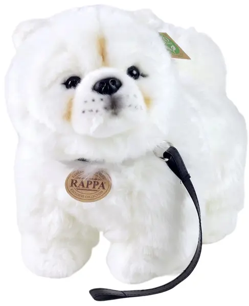 Jucărie de pluș Rappa Eco Friends - Chow Chow Dog, cu lesă, 30 cm