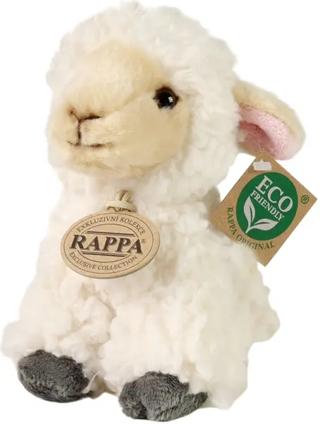 Jucărie de pluș Rappa Eco Friends - Lamb, ședință, 16 cm