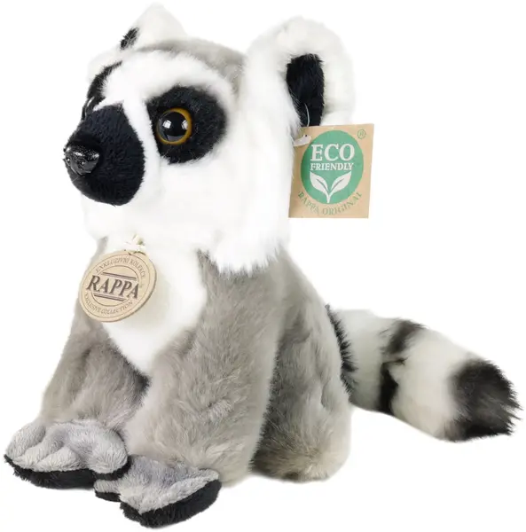 Jucărie de pluș Rappa Eco Friends - Lemur, așezat, 18 cm