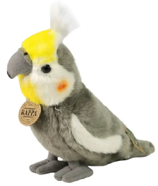 Jucărie de pluș Rappa Eco Friends - Papagal Kakadu Corella, 20 cm