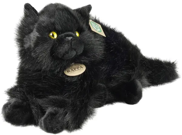Jucărie de pluș Rappa Eco Friends - Pisica Bombay, mincinoasă, 30 cm