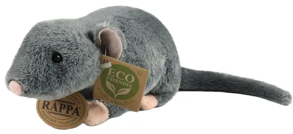 Jucărie de pluș Rappa Eco Friends - Șoarece gri, 21 cm