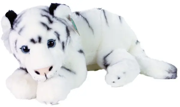 Jucărie de pluș Rappa Eco Friends - Tigru alb, culcat, 36 cm