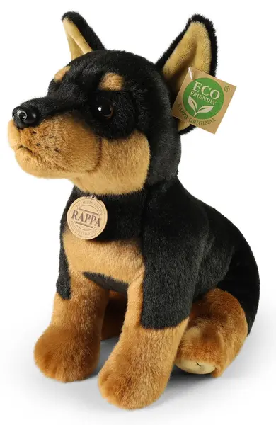 Jucărie de pluș Rappa Eco prieteni - Câine doberman, 30 cm