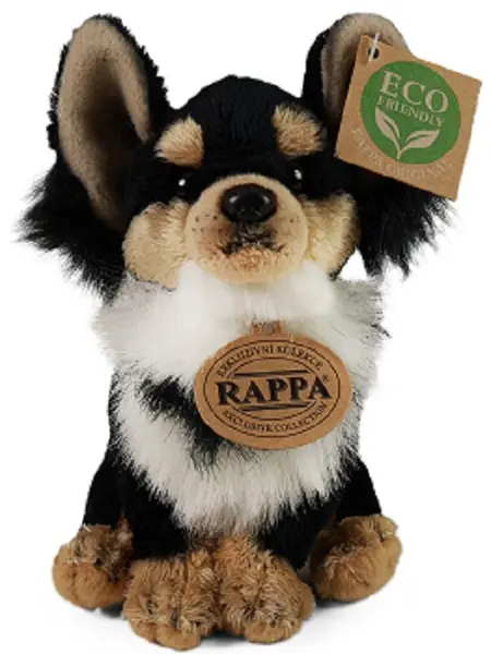 Jucărie de pluș Rappa Eco prietenii - Câine Chihuahua, așezat, 15 cm