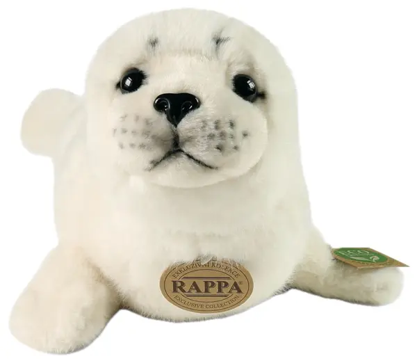 Jucărie de pluș Rappa Prieteni eco -Sigiliu alb, 30 cm
