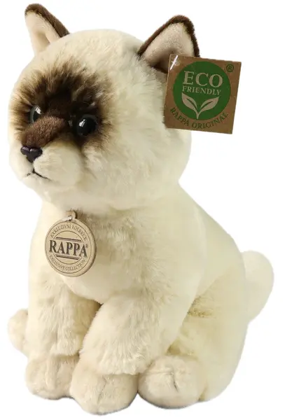Jucărie de pluș Rappa Soft Collection - Pisică Ragdoll, așezată, 23 cm