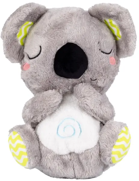 Jucărie de pluș respirabilă Chipolino - Cu muzică și lumină, koala gri deschis cu modele de lămâie