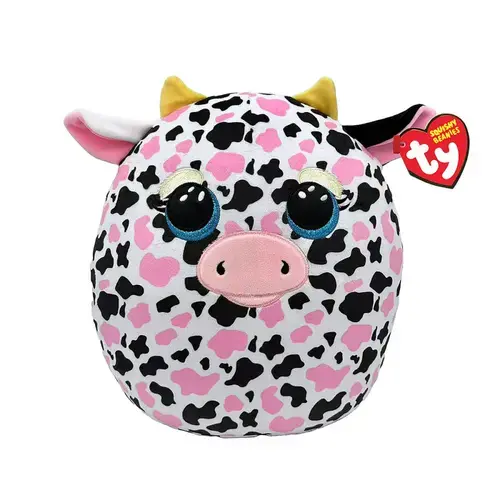 Jucarie de plus Ty Squishy Beanies Vacuta Milkshake, 22cm (Multicolor)