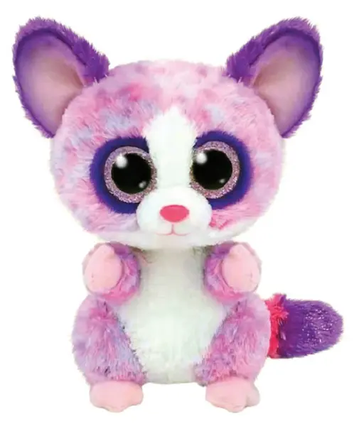 Jucărie de pluș TY Toys - Baby Galago Becca, roz, 15 cm