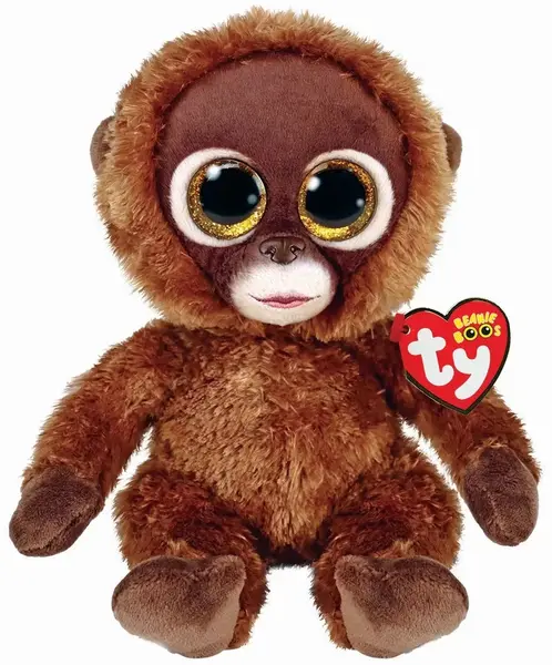 Jucărie de pluș TY Toys Beanie Boos - Maimuţă Chessie, maro, 15 cm