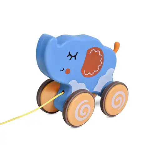 Jucarie de tras cu roti Lorelli, 9-36 luni, Elefant