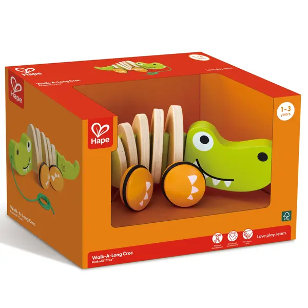 Jucarie din lemn , Crocodil de tras si impins