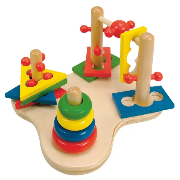 Jucarie din lemn , Joc de abilitati motorii 3D, 12 piese educative