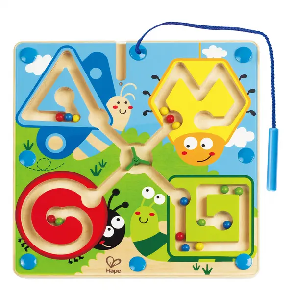 Jucarie din lemn labirint magnetic cu insecte pentru copii