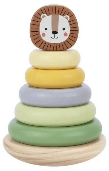 Jucărie din lemn tip șnur Tooky Toy - My Forest Friends, leu
