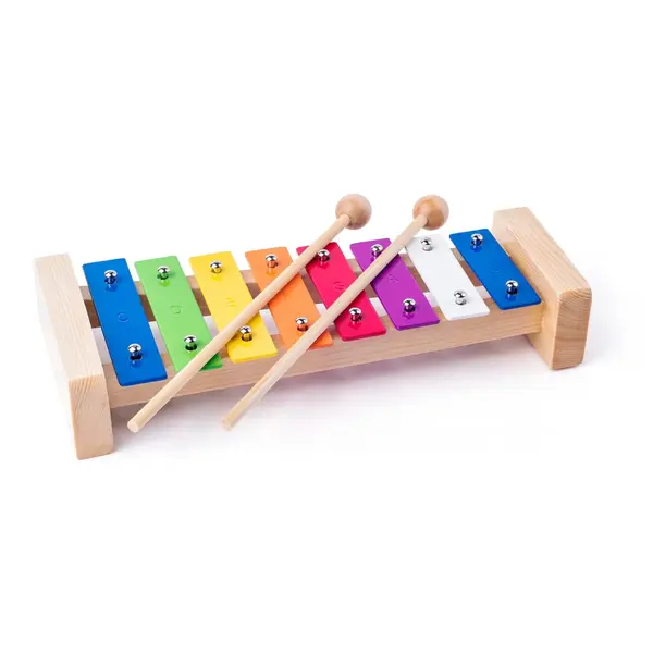 Jucarie din lemn , Xilofon metalic pentru copii, instrument muzical