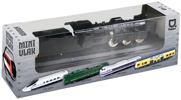 Jucărie din metal Rappa - Locomotivă cu abur, neagră, 15 cm